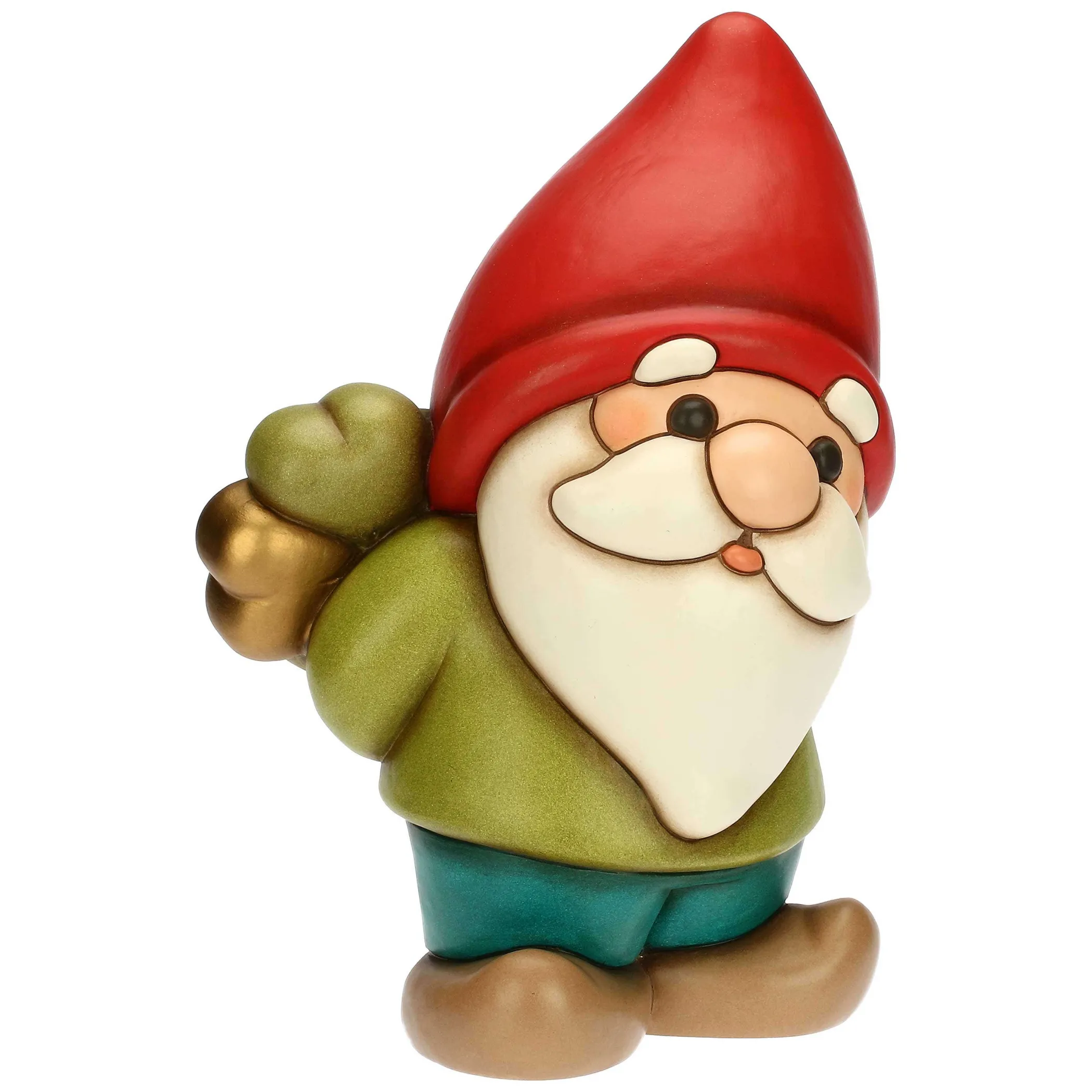 THUN Gnomo Oliver con quadrifoglio portafortuna in ceramica Inverno Incantato, maxi* Figure