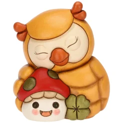 THUN Gufo Lucky e Fungo Ronnie in ceramica Racconti D'Autunno* Animali E Mini Animali|Figure