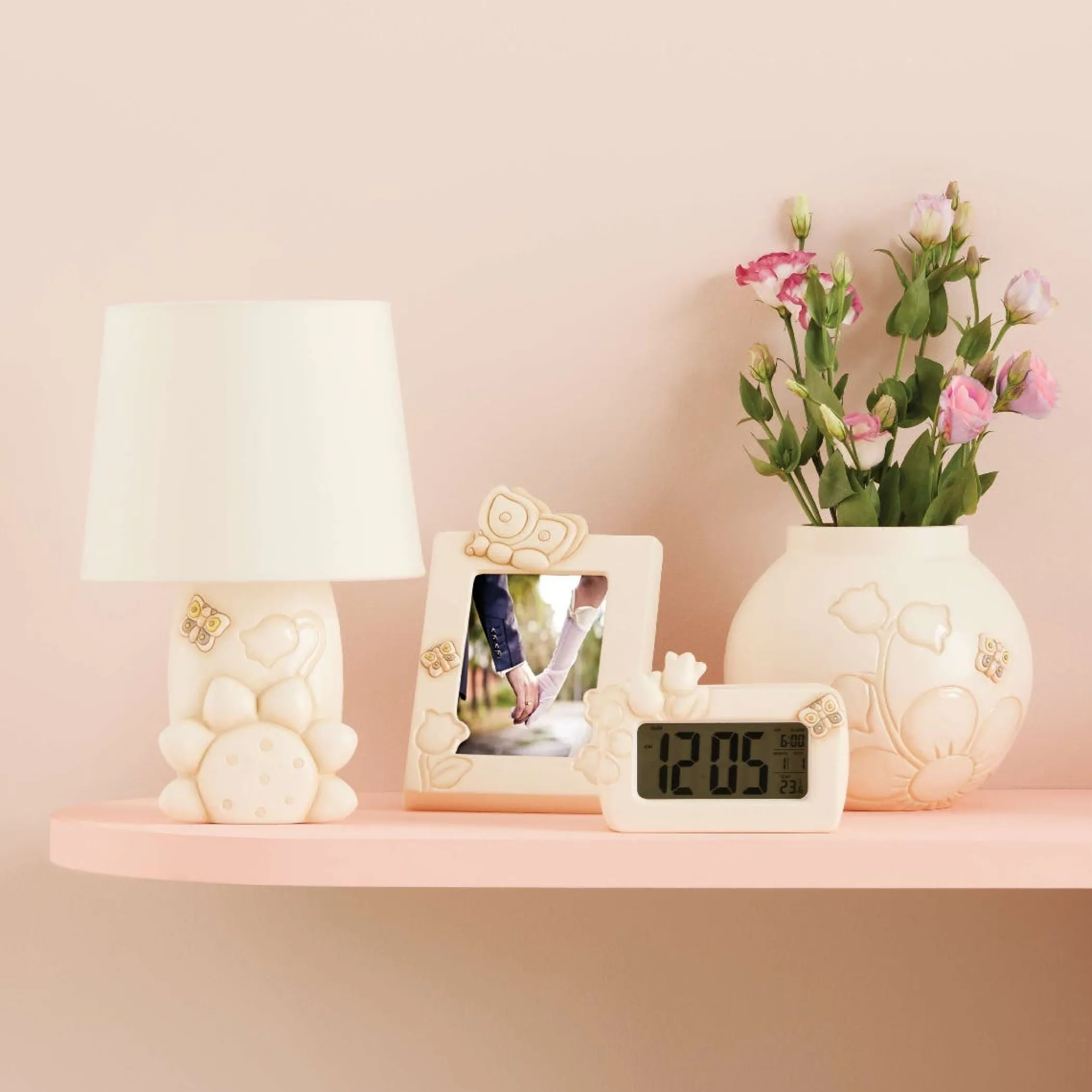 THUN Lampada da tavolo Elegance con girasole, campanella e farfalla medio* Elegance|Lampade