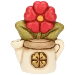 THUN Mini annaffiatoio in ceramica con primula* Bomboniere Cresima|Bomboniere Comunione