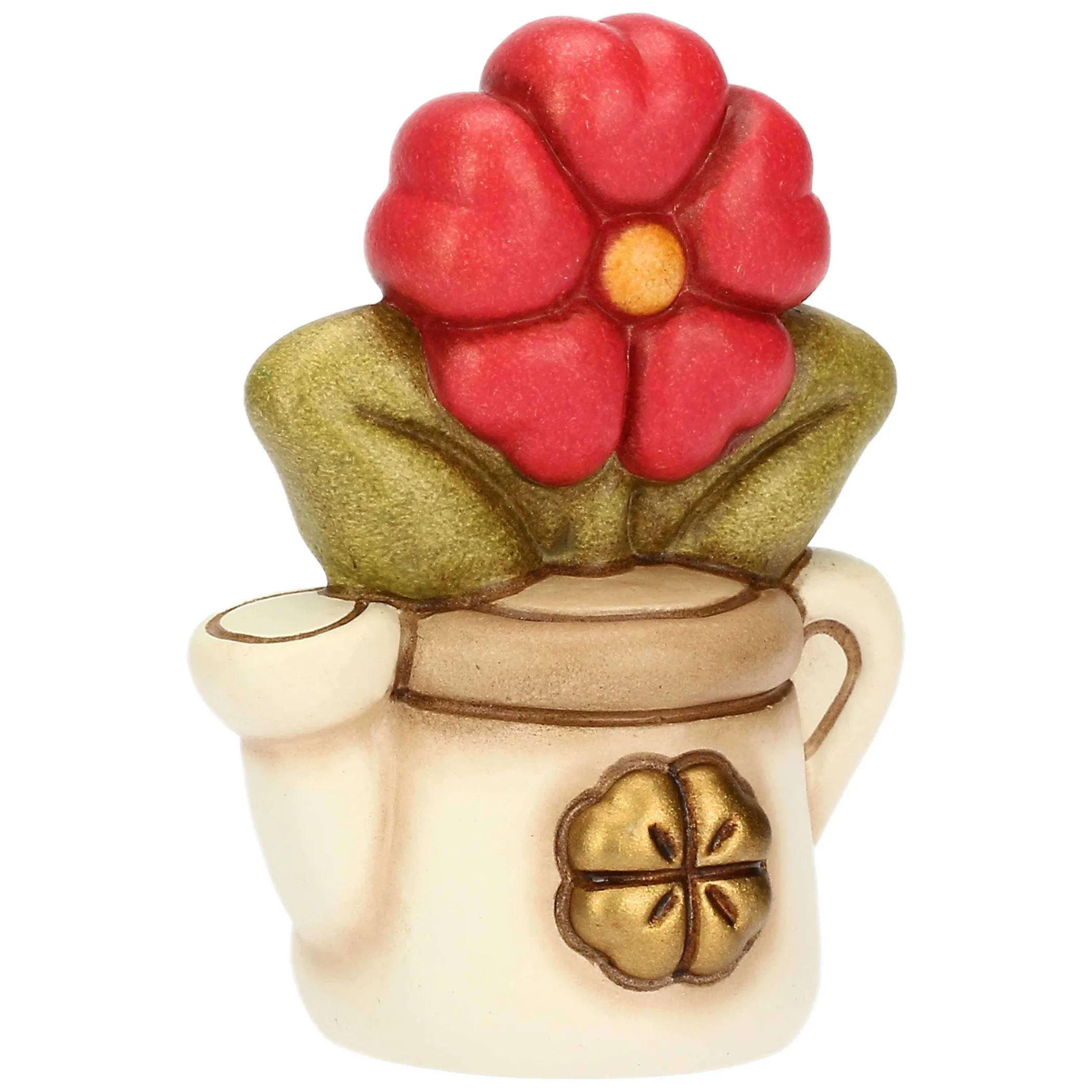 THUN Mini annaffiatoio in ceramica con primula* Bomboniere Cresima|Bomboniere Comunione
