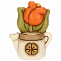 THUN Mini annaffiatoio in ceramica con tulipano* Bomboniere Cresima|Bomboniere Comunione