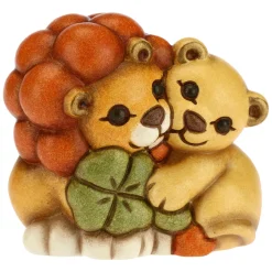THUN Mini coppia leoni con quadrifoglio portafortuna* Animali E Mini Animali|Addobbi Natalizi