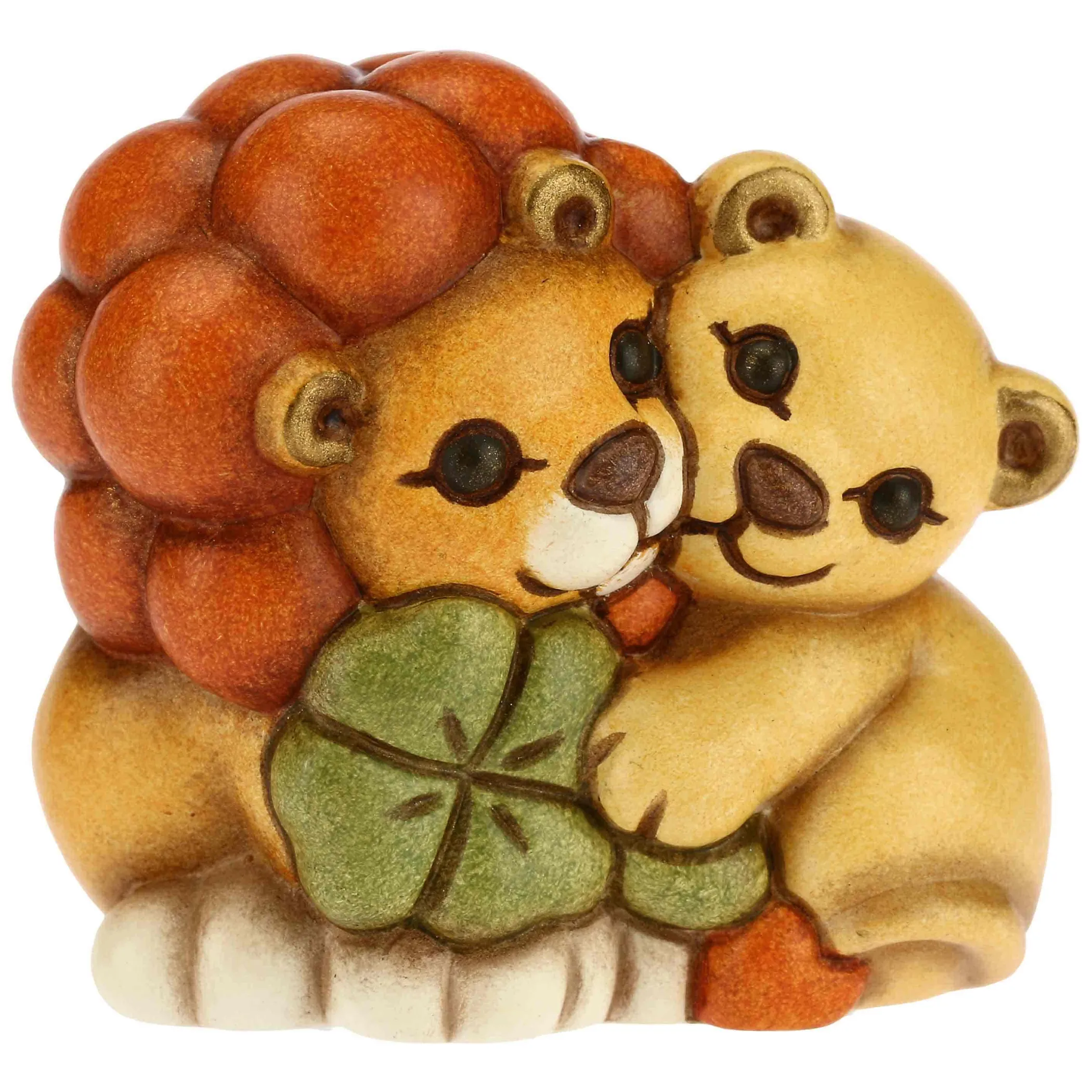 THUN Mini coppia leoni con quadrifoglio portafortuna* Animali E Mini Animali|Addobbi Natalizi
