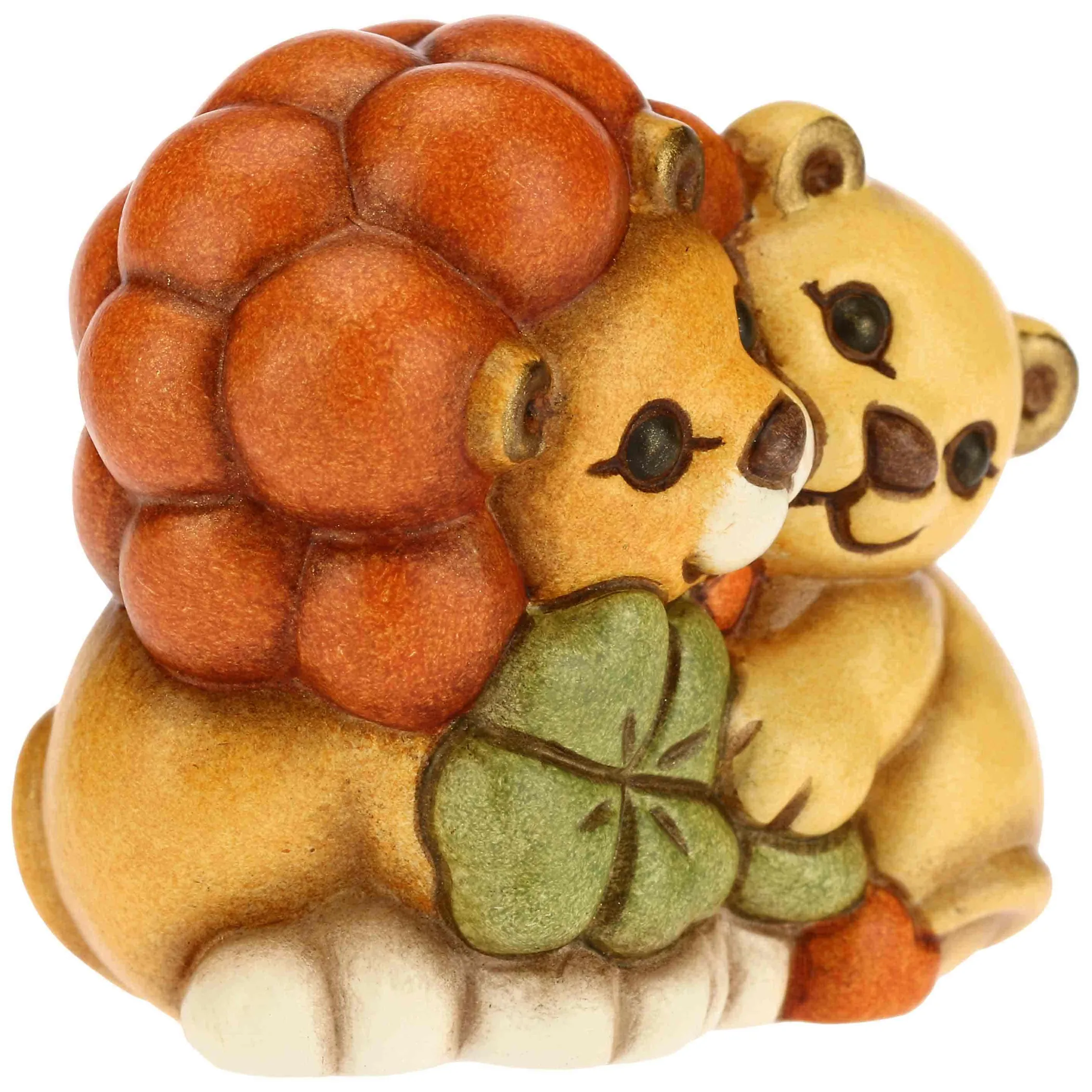 THUN Mini coppia leoni con quadrifoglio portafortuna* Animali E Mini Animali|Addobbi Natalizi
