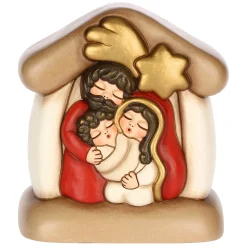 THUN Mini presepe con capanna e Sacra Famiglia in ceramica* Presepe