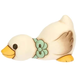THUN Oca Julie in ceramica con fiocco azzurro sdraiata* Animali E Mini Animali|Figure
