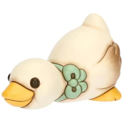 THUN Oca Julie in ceramica con fiocco azzurro sdraiata* Animali E Mini Animali|Figure
