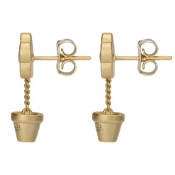 THUN Orecchini pendenti vaso con fiore smaltato* Orecchini