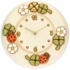 THUN Orologio da parete con fiori, coccinelle e quadrifogli portafortuna grande* Country|Orologi