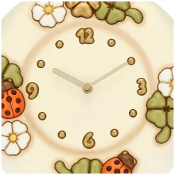 THUN Orologio da parete con fiori, coccinelle e quadrifogli portafortuna grande* Country|Orologi