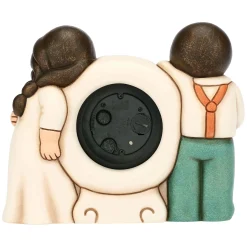 THUN Orologio da tavolo con sposini in ceramica* Bomboniere Anniversario|Bomboniere Matrimonio