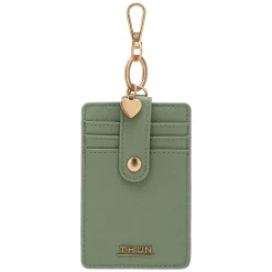 THUN Porta carte con gancio in ecopelle, verde* Borse, Portafogli E Trousse