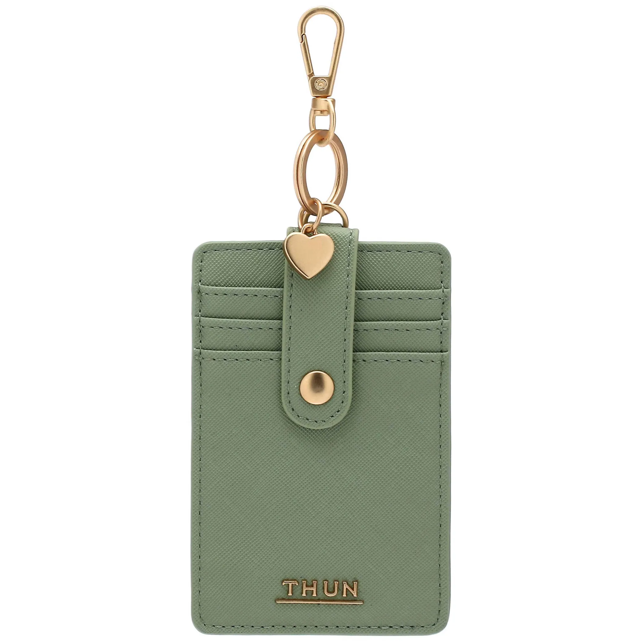 THUN Porta carte con gancio in ecopelle, verde* Borse, Portafogli E Trousse