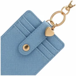 THUN Porta carte con gancio in ecopelle, azzurro* Borse, Portafogli E Trousse