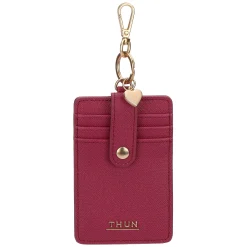 THUN Porta carte con gancio in ecopelle, cherry* Borse, Portafogli E Trousse