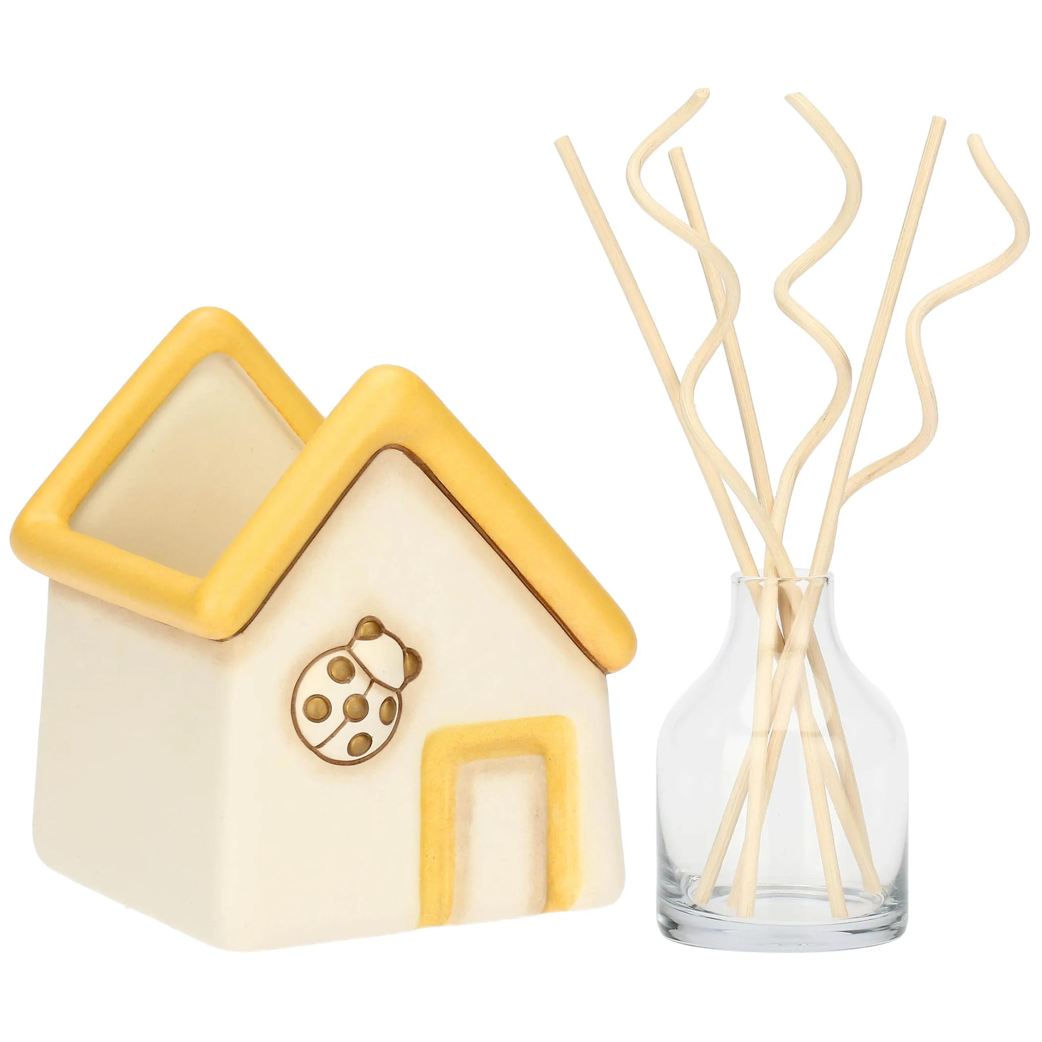 THUN Porta diffusore a forma di casetta con coccinella in ceramica* Country|Diffusori