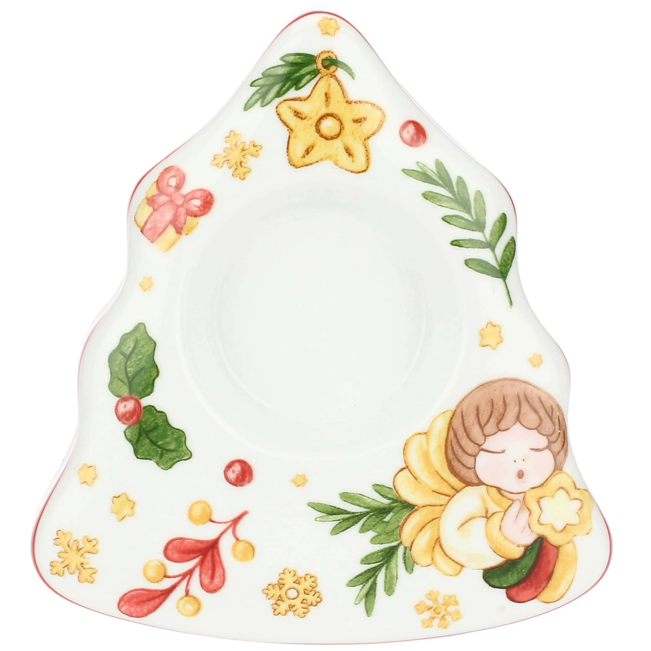 THUN Porta tea-light a forma di albero in porcellana Sorprese di Natale* Addobbi Natalizi|Candele Porta Candele