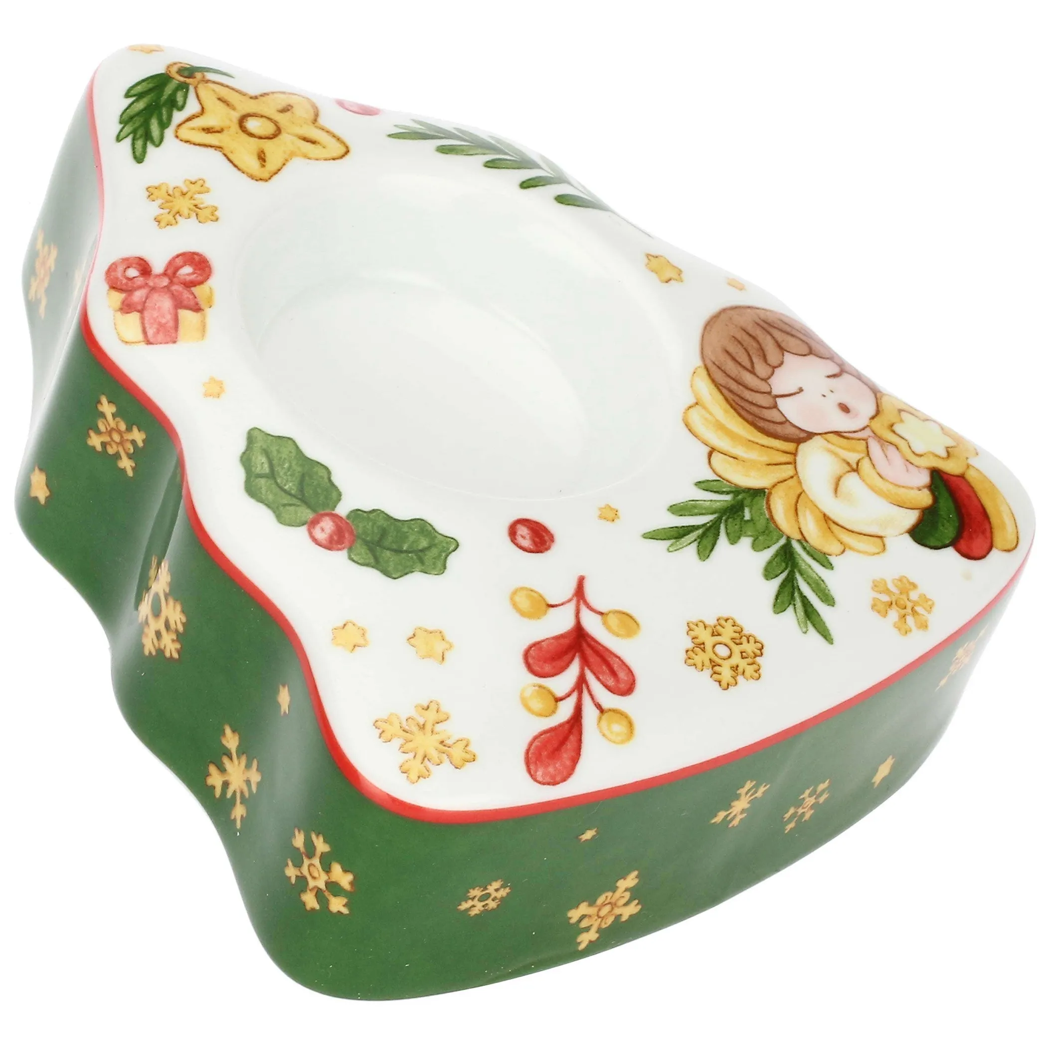 THUN Porta tea-light a forma di albero in porcellana Sorprese di Natale* Addobbi Natalizi|Candele Porta Candele