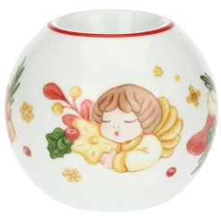 THUN Porta tea-light a forma di pallina di Natale in porcellana Sorprese di Natale* Candele Porta Candele