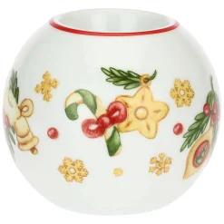 THUN Porta tea-light a forma di pallina di Natale in porcellana Sorprese di Natale* Candele Porta Candele