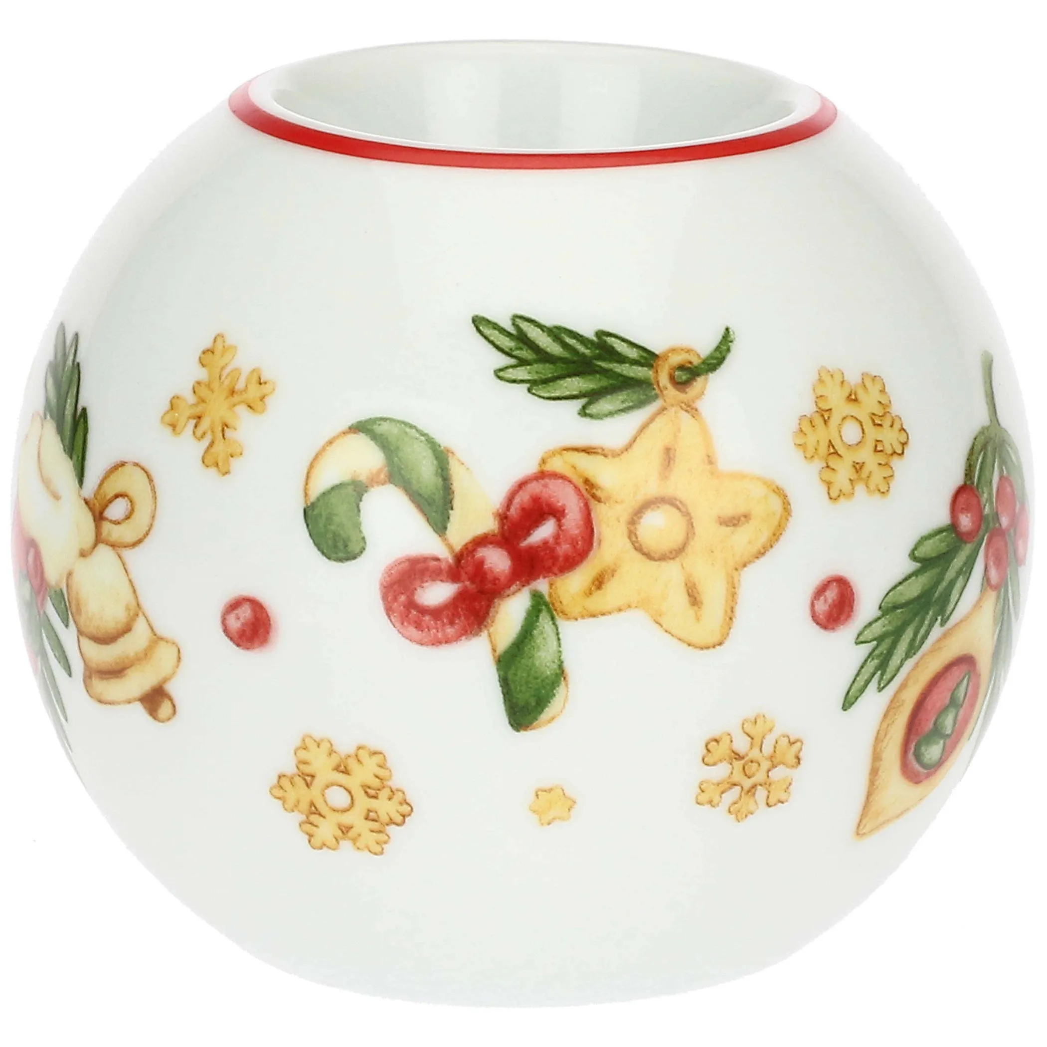 THUN Porta tea-light a forma di pallina di Natale in porcellana Sorprese di Natale* Candele Porta Candele