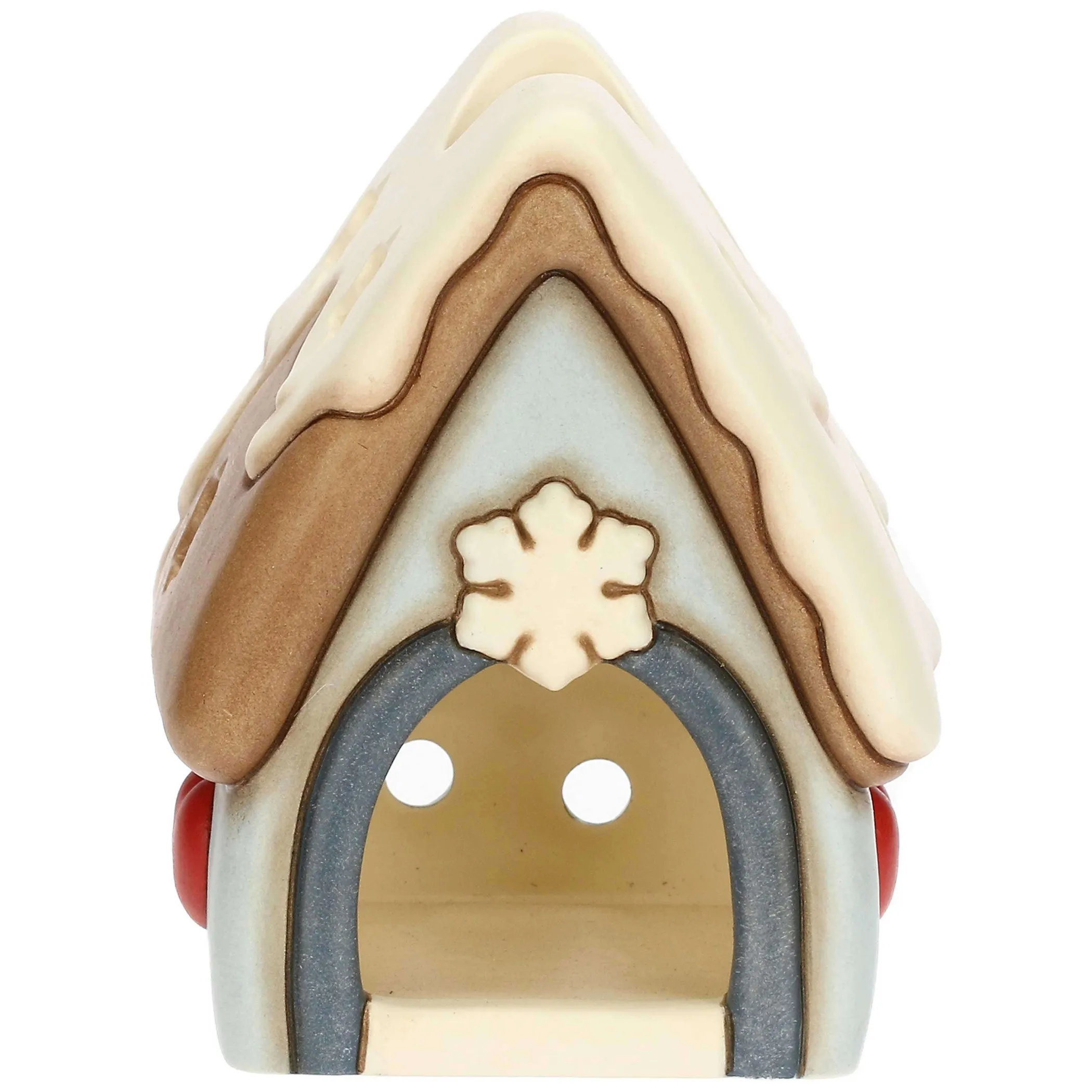 THUN Porta tea-light casetta con vischio in ceramica Inverno Incantato* Candele Porta Candele