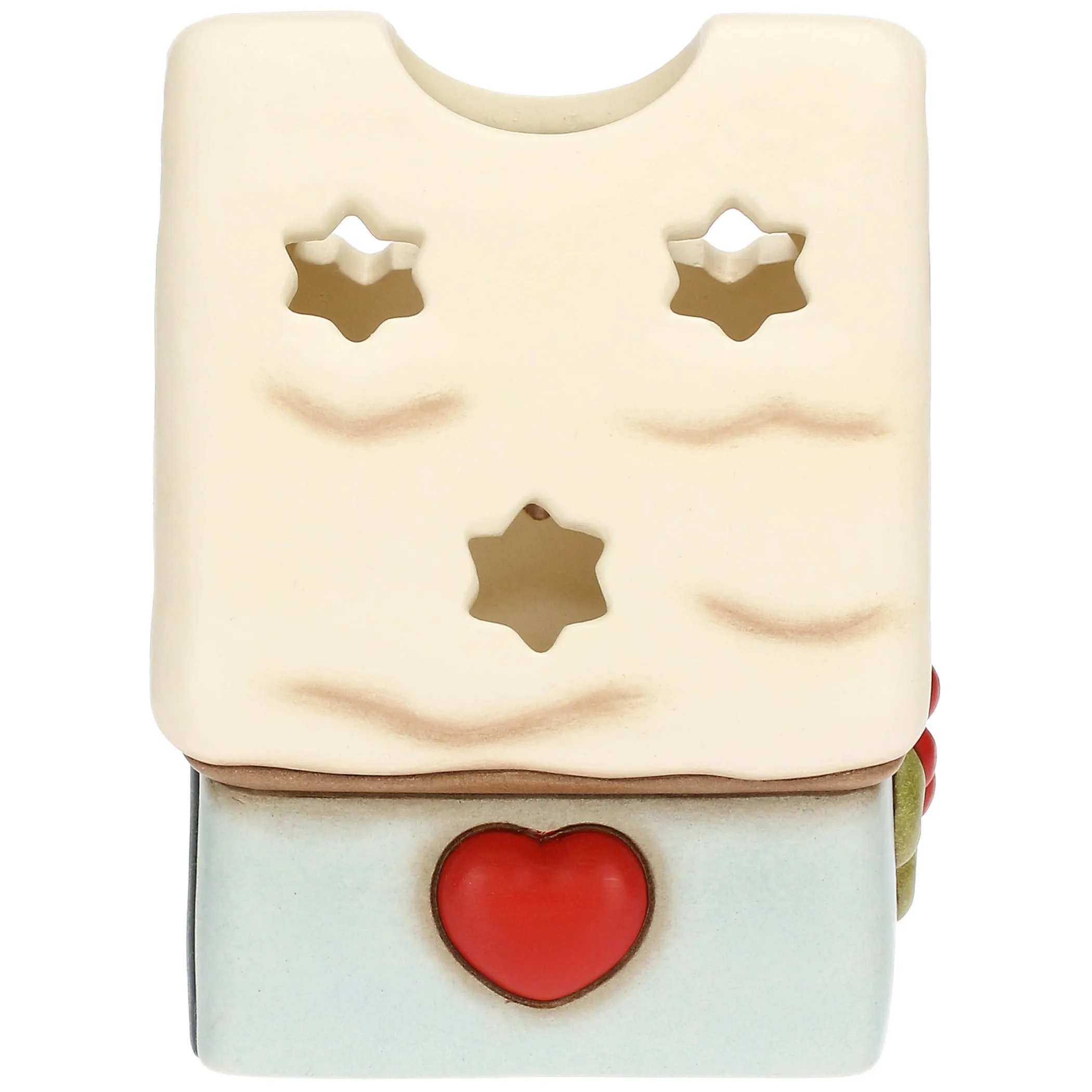 THUN Porta tea-light casetta con vischio in ceramica Inverno Incantato* Candele Porta Candele