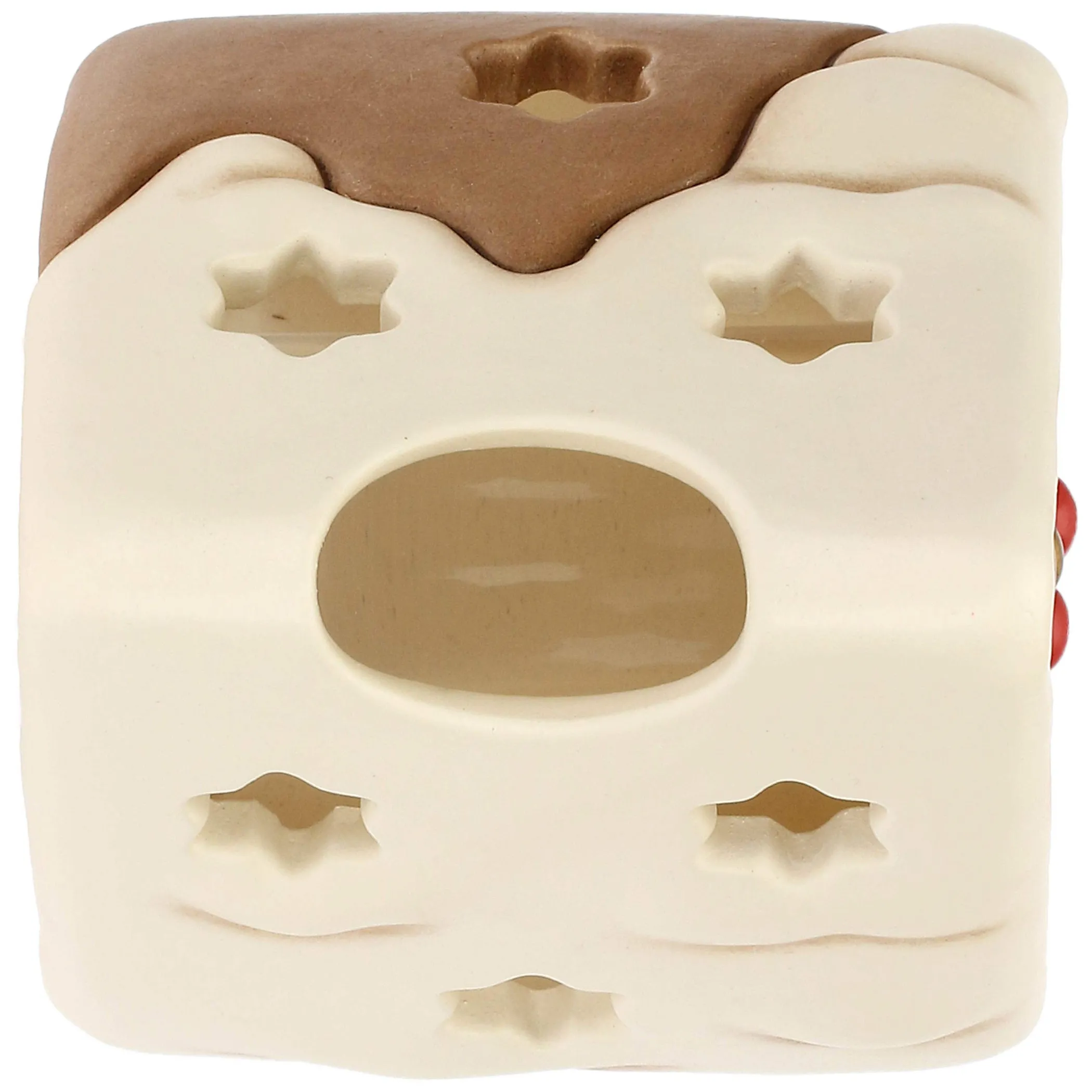THUN Porta tea-light casetta con vischio in ceramica Inverno Incantato* Candele Porta Candele