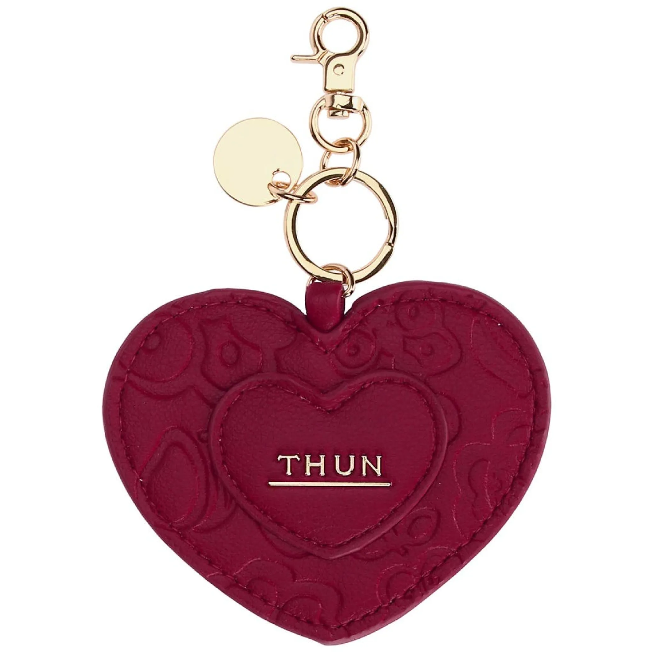 THUN Portachiavi a forma di cuore in ecopelle bordeaux Sempre con me* Portachiavi