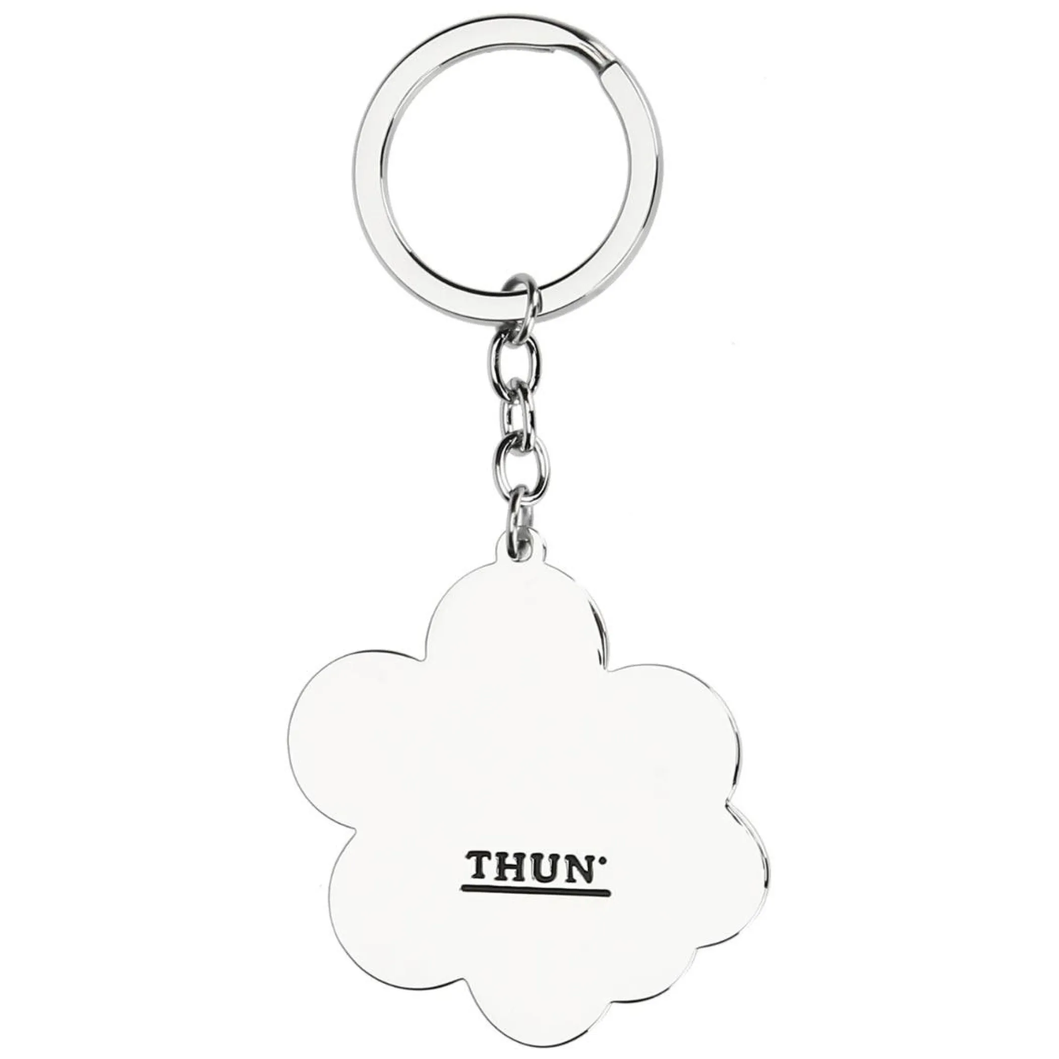 THUN Portachiavi con margherita e coccinella Ella lei in metallo smaltato* Bomboniere Nascita|Portachiavi