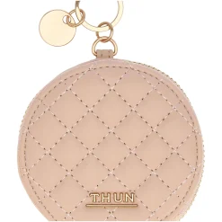 THUN Portachiavi rotondo con zip in ecopelle, rosa* Portachiavi