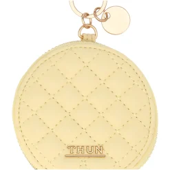THUN Portachiavi rotondo con zip in ecopelle, giallo* Portachiavi|Borse, Portafogli E Trousse