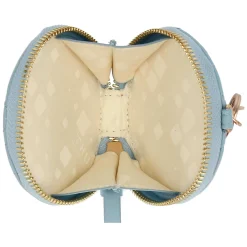 THUN Portachiavi rotondo con zip in ecopelle, azzurro* Portachiavi