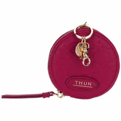 THUN Portachiavi rotondo con zip in ecopelle bordeaux Sempre con me* Portachiavi