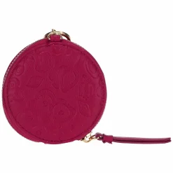 THUN Portachiavi rotondo con zip in ecopelle bordeaux Sempre con me* Portachiavi