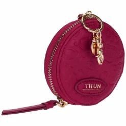 THUN Portachiavi rotondo con zip in ecopelle bordeaux Sempre con me* Portachiavi