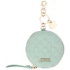 THUN Portachiavi rotondo con zip in ecopelle, verde* Portachiavi