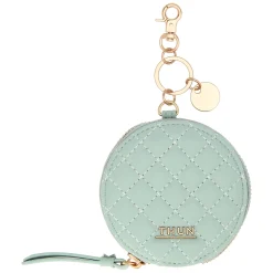 THUN Portachiavi rotondo con zip in ecopelle, verde* Portachiavi