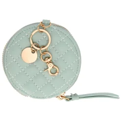 THUN Portachiavi rotondo con zip in ecopelle, verde* Portachiavi