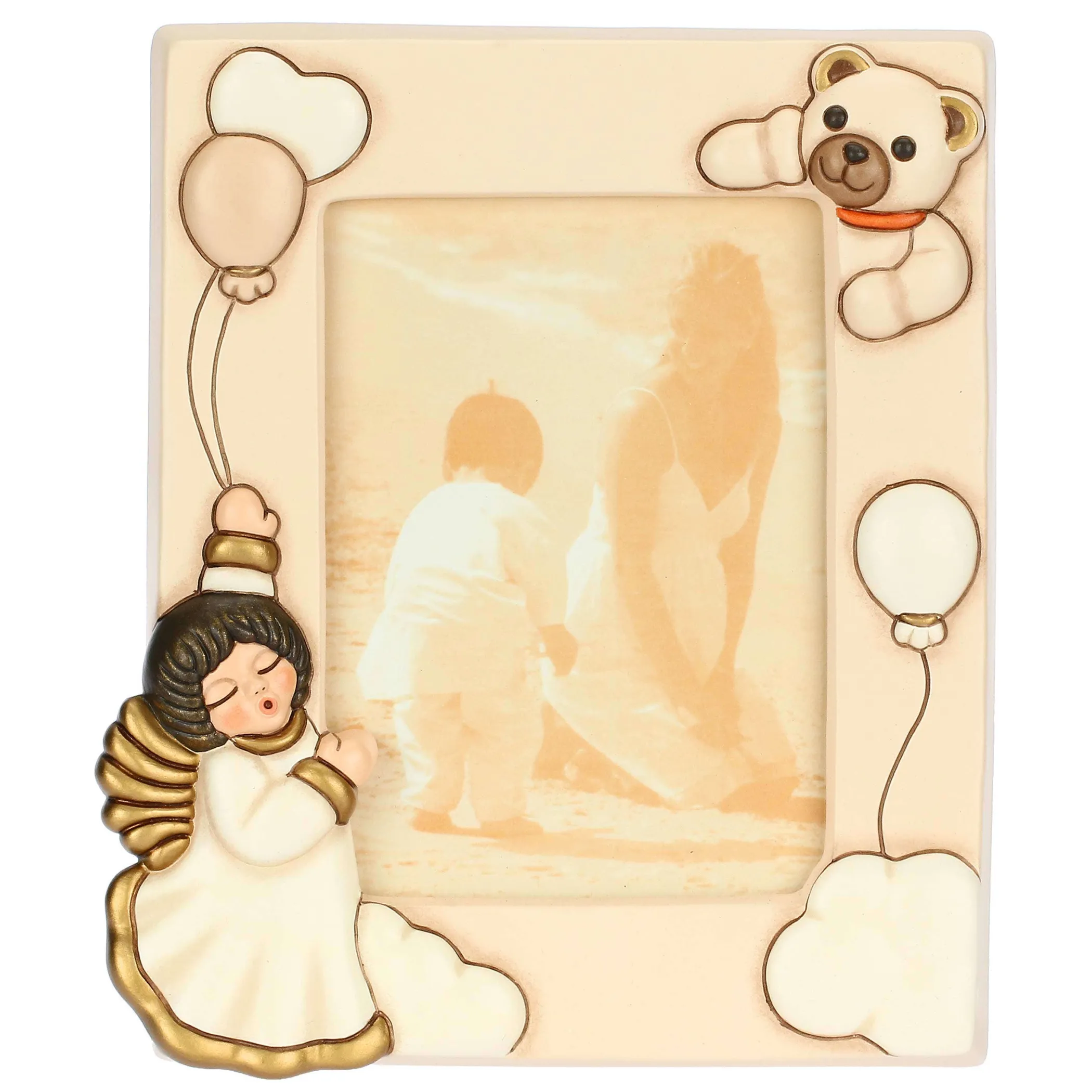 THUN Portafoto Angelo con Teddy in ceramica* Angelo|Portafoto E Cornici