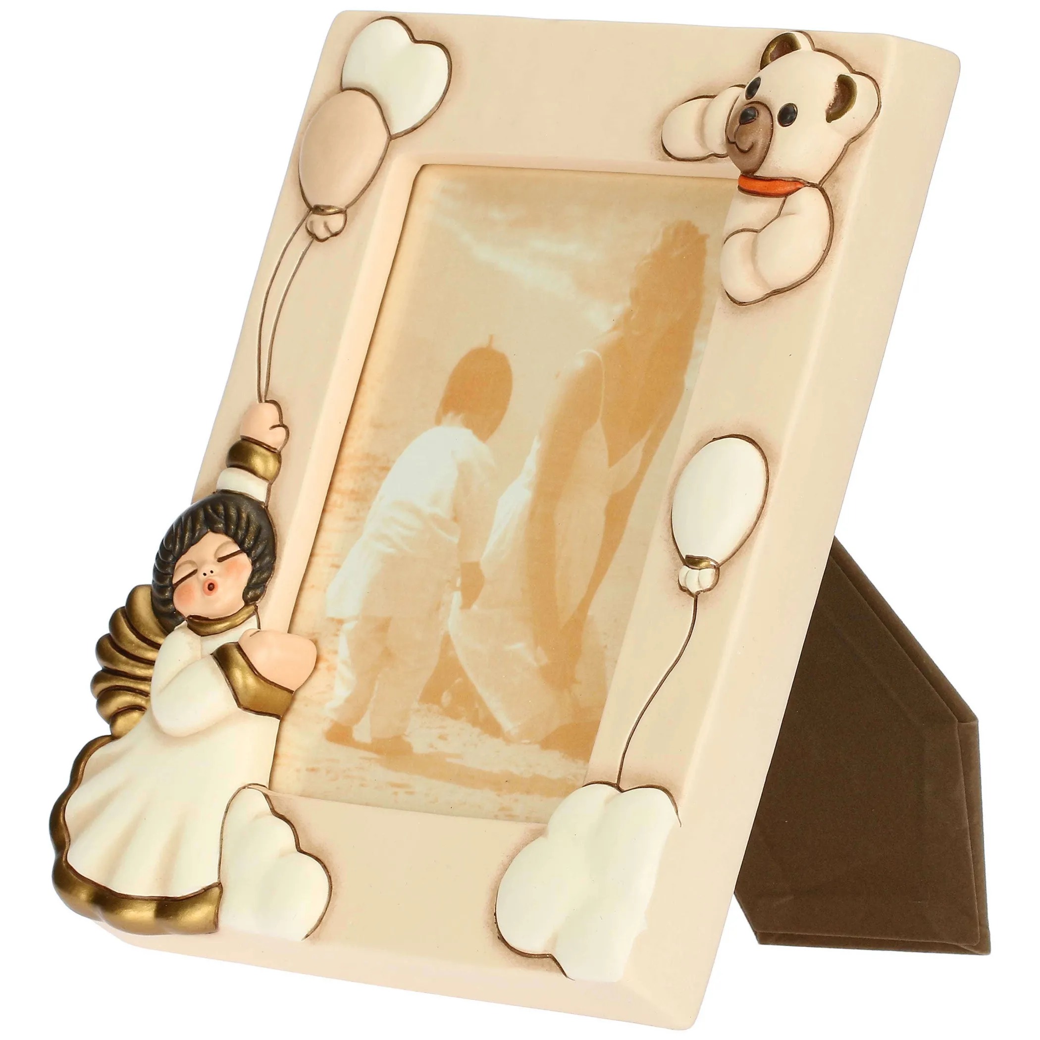 THUN Portafoto Angelo con Teddy in ceramica* Angelo|Portafoto E Cornici