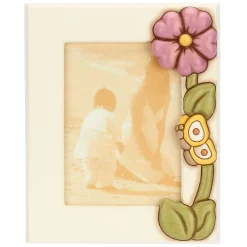 THUN Portafoto con fiore di malva in ceramica Racconti d'Autunno, grande* Portafoto E Cornici