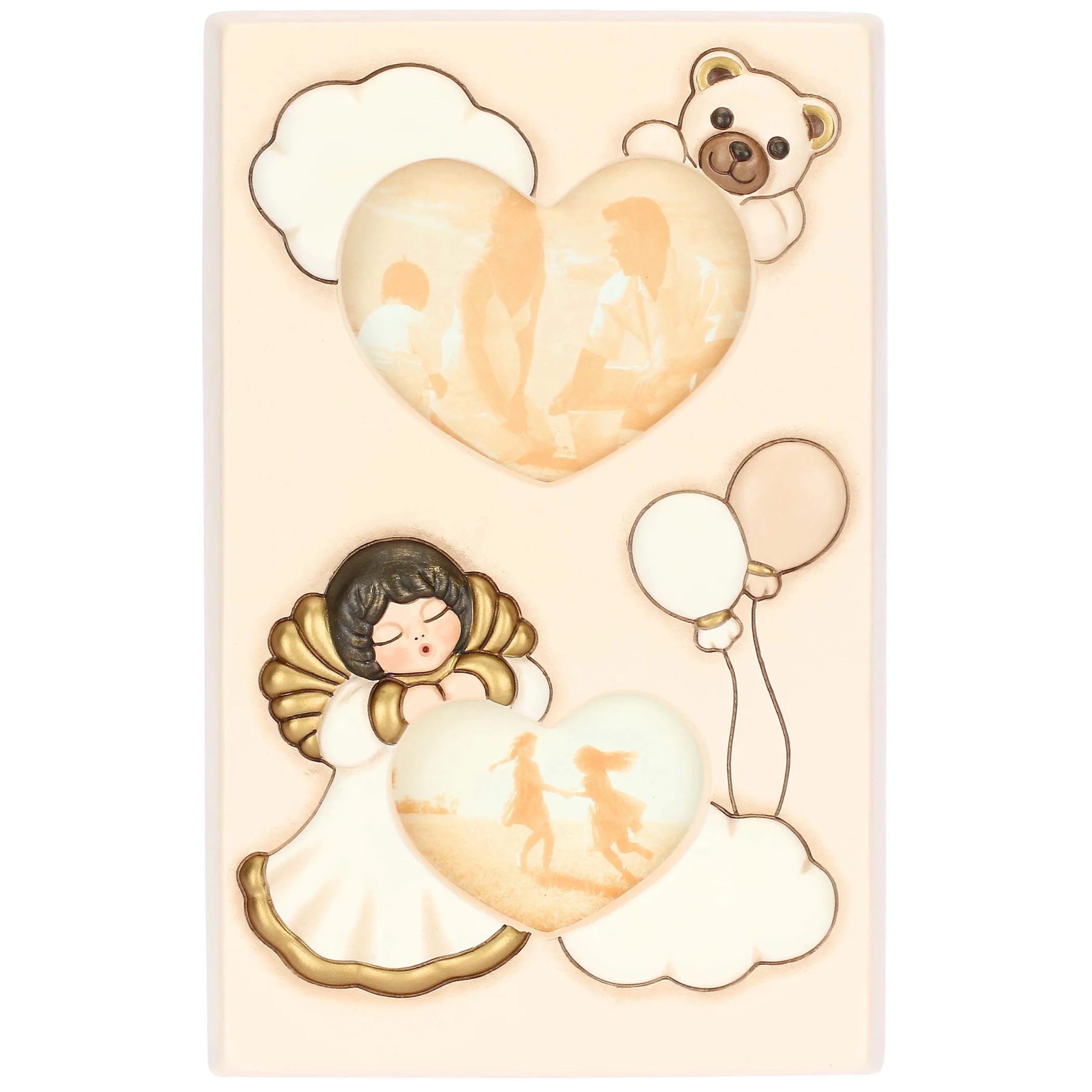 THUN Portafoto doppio con cuore in ceramica* Angelo|Portafoto E Cornici