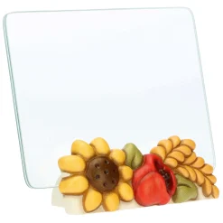 THUN Portafoto in vetro con girasole e papavero Fiori e Fantasia* Portafoto E Cornici