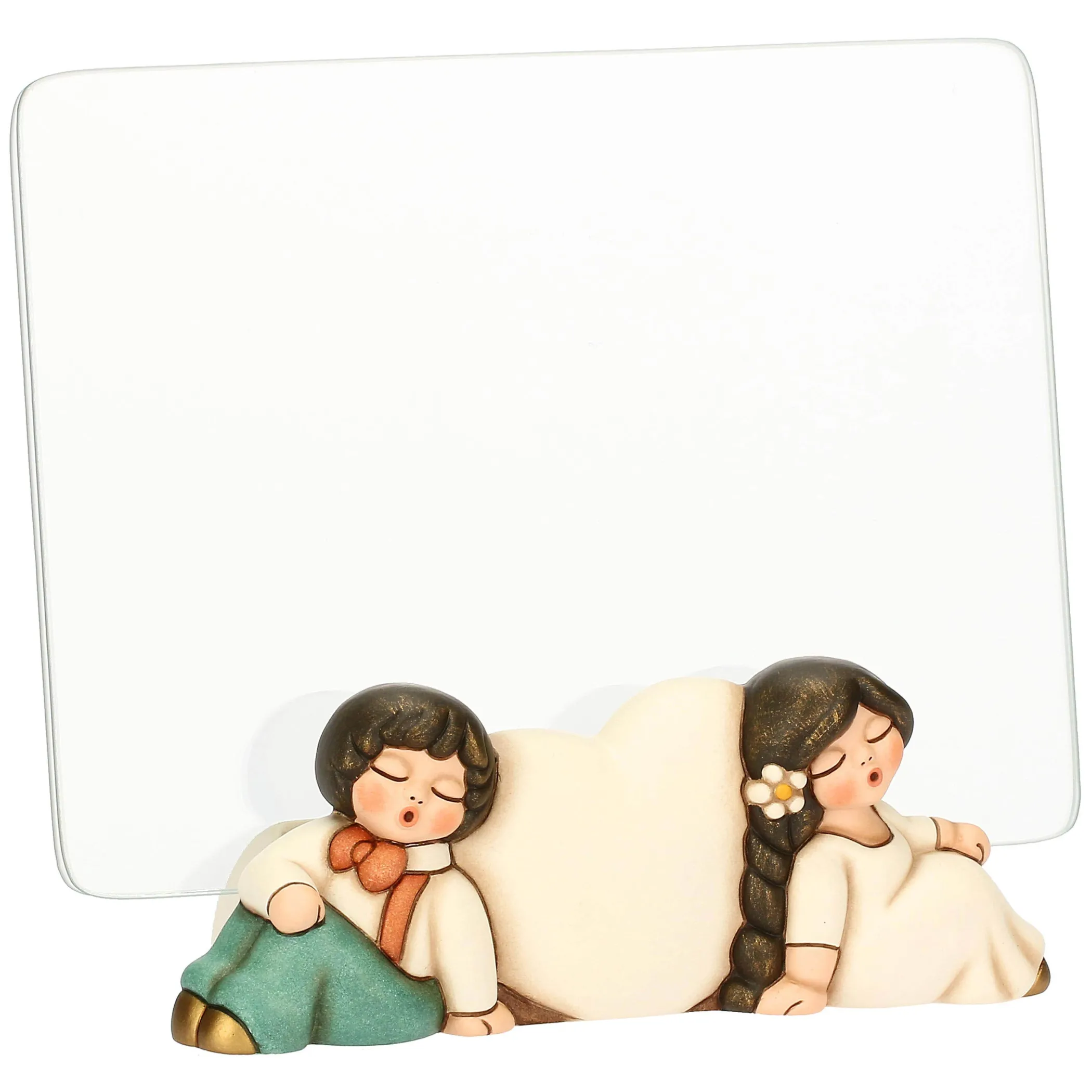 THUN Portafoto sposini con cuore in ceramica e vetro* Bomboniere Anniversario|Bomboniere Matrimonio