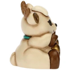 THUN Renna Robin con quadrifoglio portafortuna in ceramica, media* Addobbi Natalizi|Figure