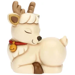 THUN Renna Robin seduta in ceramica, media* Addobbi Natalizi|Figure