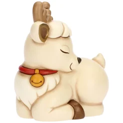 THUN Renna Robin seduta in ceramica, media* Addobbi Natalizi|Figure