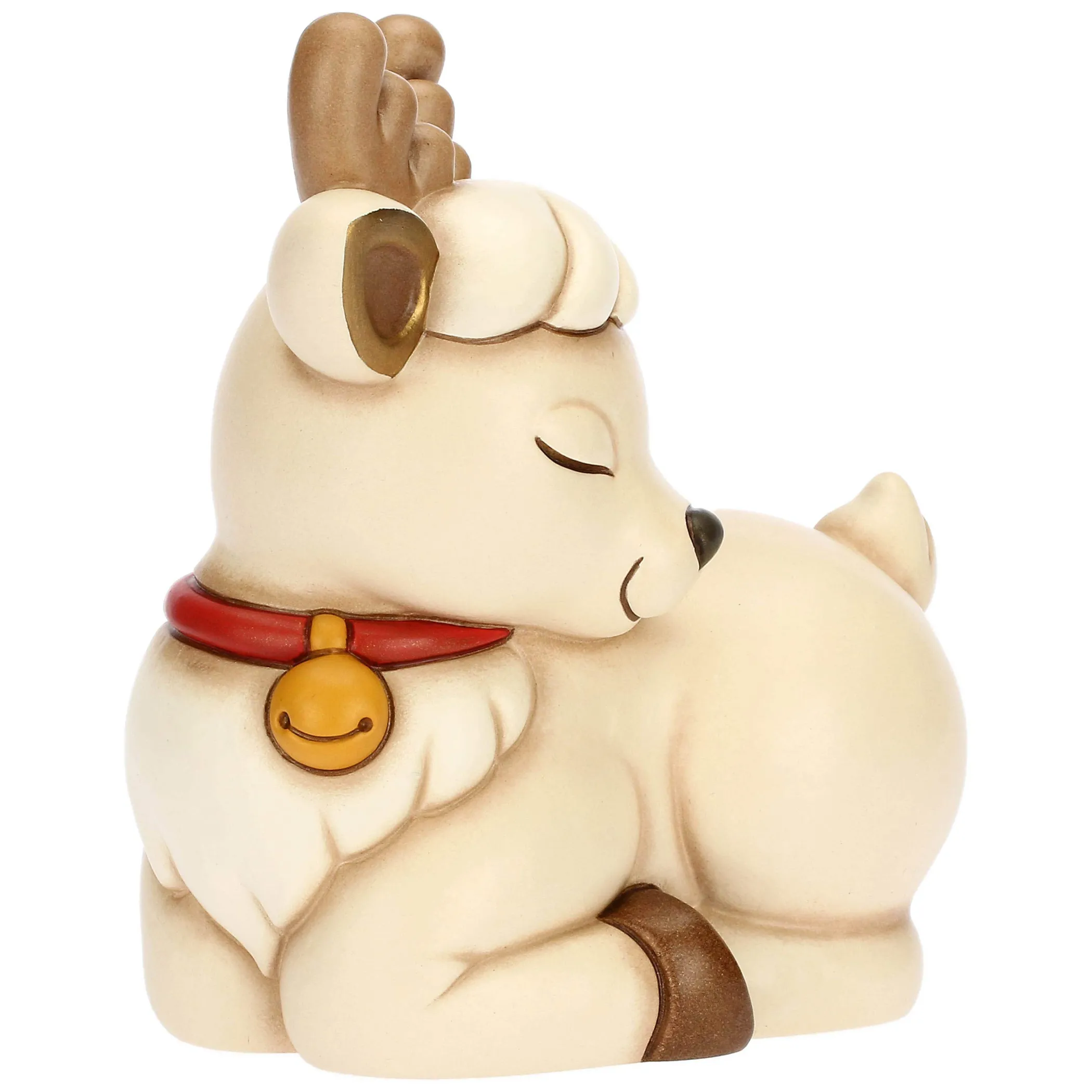 THUN Renna Robin seduta in ceramica, media* Addobbi Natalizi|Figure